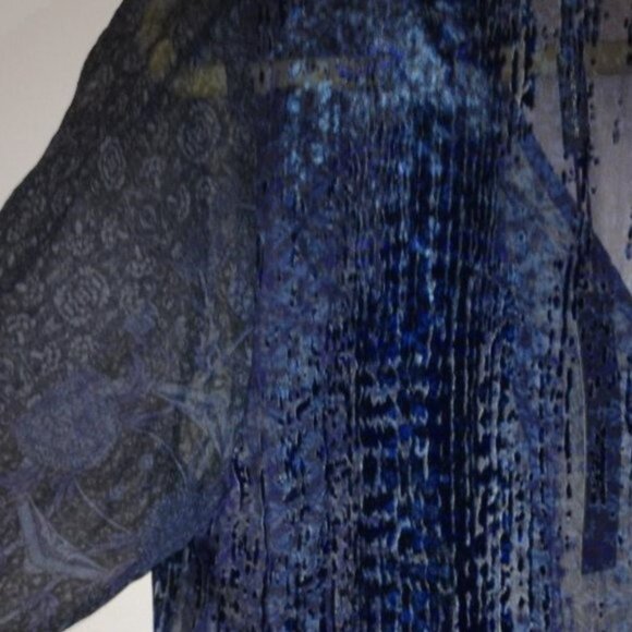 Elie Tahari Silk Ruffle Burnout Velvet Beverly Chiffon Blouse NWT - Picture 7 of 14